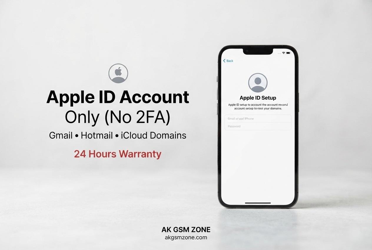 Apple ID Account Only (No 2FA) – Gmail / Hotmail / iCloud Domains | 24 Hours Warranty ✔️