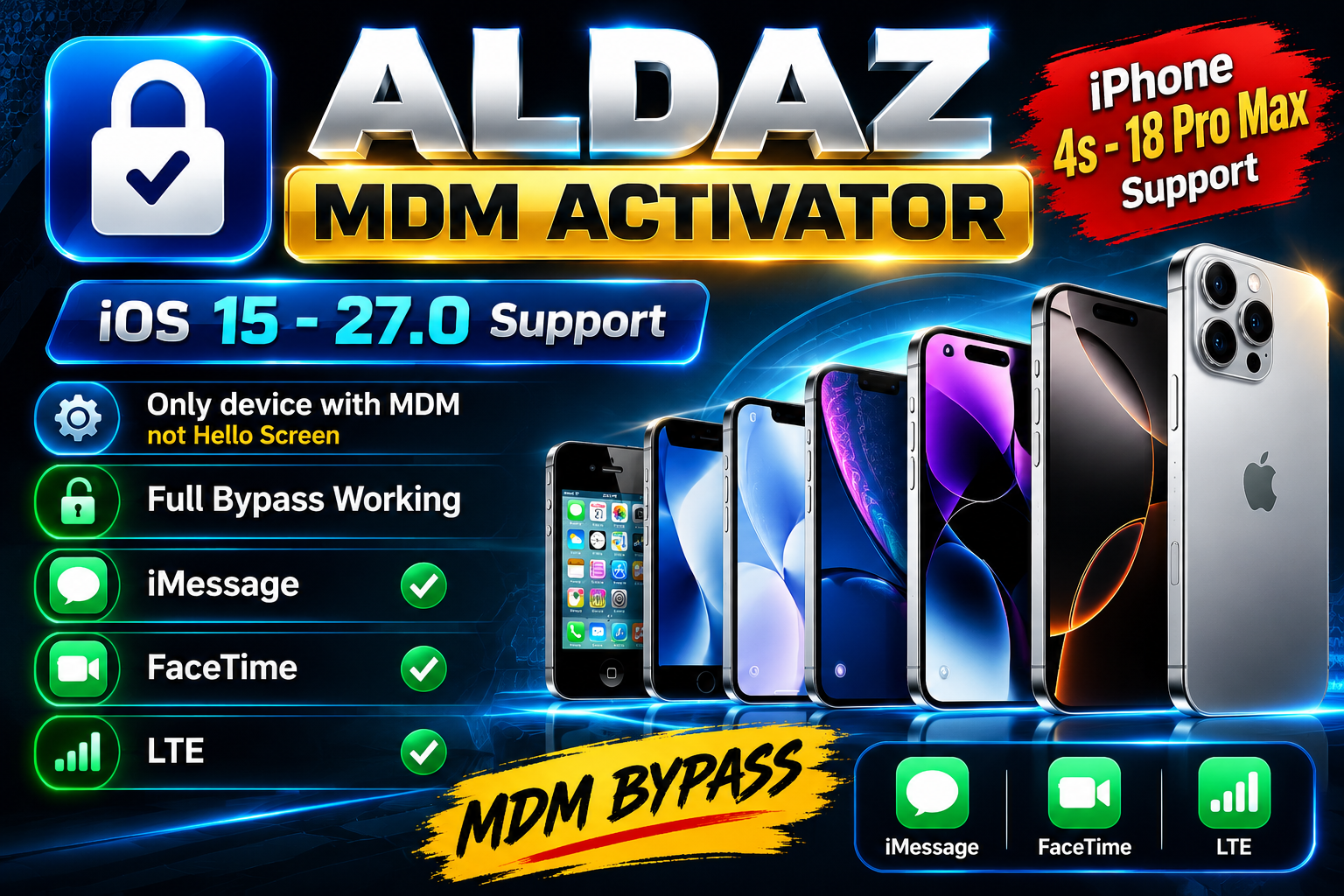 Aldaz Premium MDM Bypass - All Model - iPhone | iPad