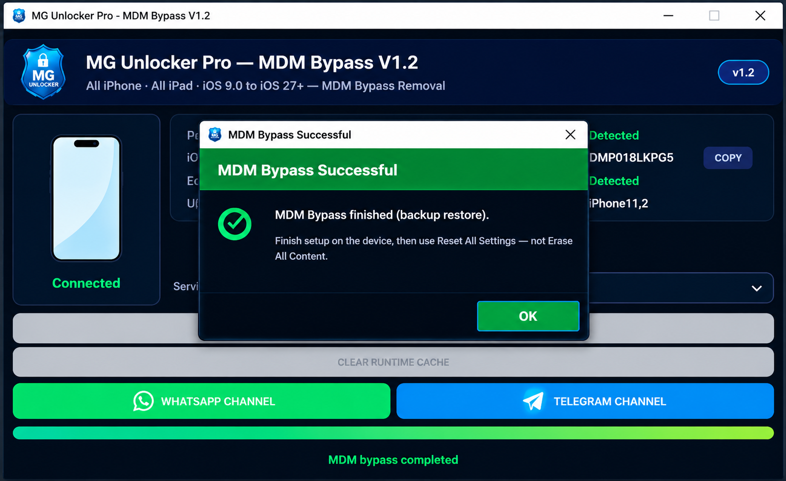 MG Unlocker Pro - MDM Bypass | All iPhone & iPad Models | iOS 9–27+ | Serial Number Registration